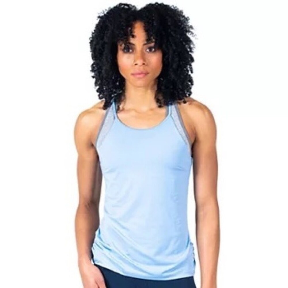 Spalding Women's High Neck Thin Straps Shirred Side Ruched Racerback Tank XS